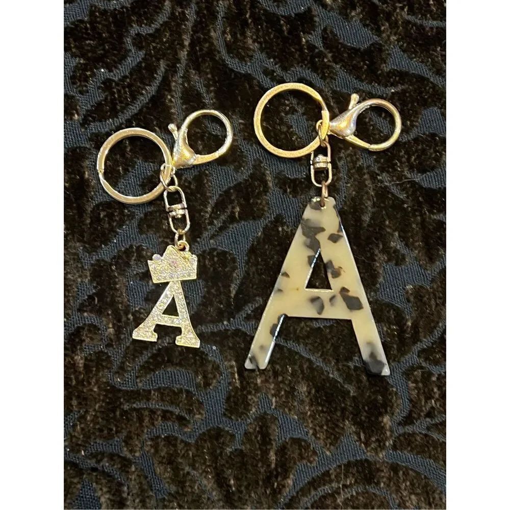 Keychain A Initials Set of Two NWOT